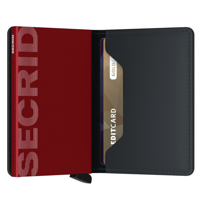 Portfel ochrona RFID Secrid matte Slimwallet - black / red