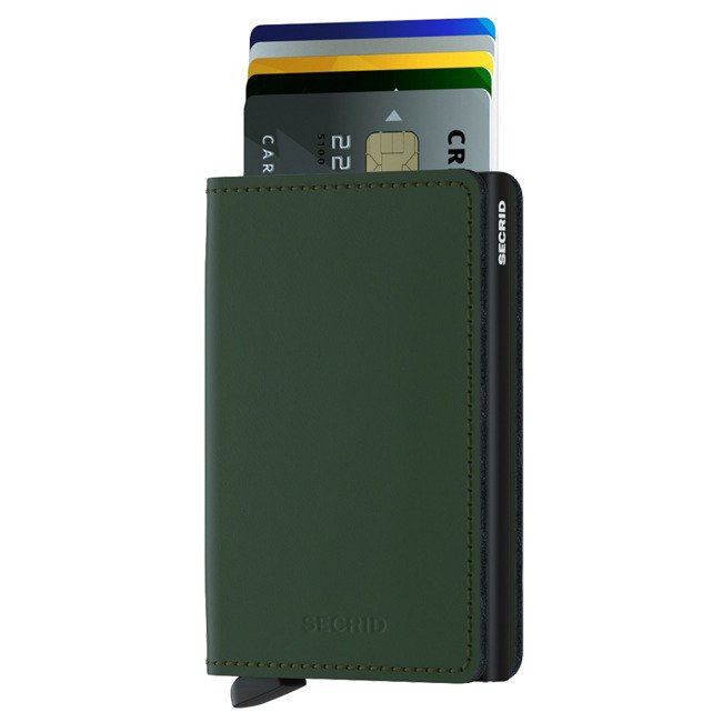 Portfel ochrona RFID Slimwallet Matte Secrid -green / black