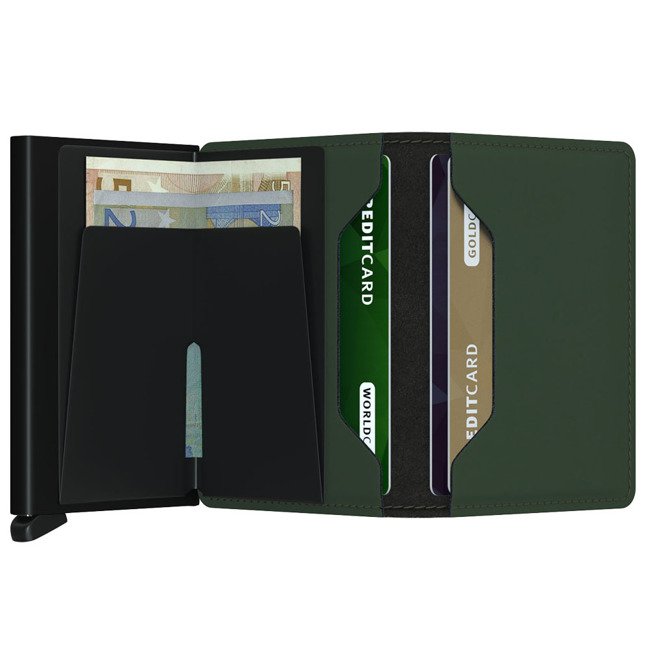 Portfel ochrona RFID Slimwallet Matte Secrid -green / black