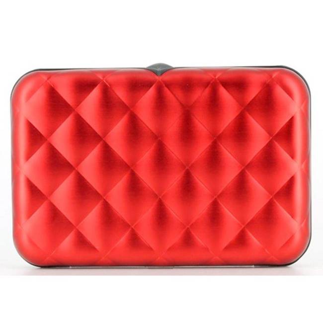 Portfel pikowany aluminium Ogon Designs Quilted Button - red