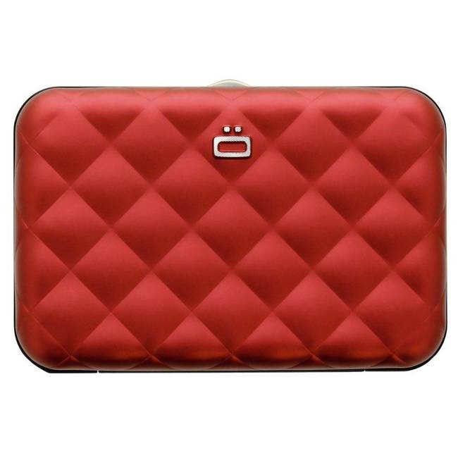 Portfel pikowany aluminium Ogon Designs Quilted Button - red