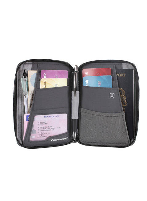 Portfel podróżny organizer Lifeventure RFiD Mini - grey