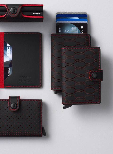 Portfel podwójny RFID Secrid Twinwallet Fuel - black / red