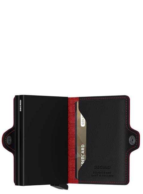 Portfel podwójny RFID Secrid Twinwallet Fuel - black / red