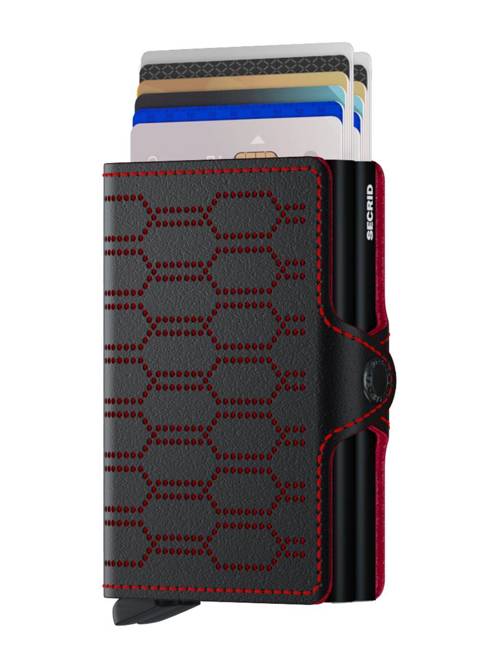 Portfel podwójny RFID Secrid Twinwallet Fuel - black / red