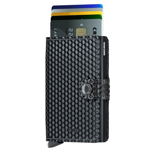 Portfel z aluminiowym etui RFID Miniwallet Secrid Cubic - black