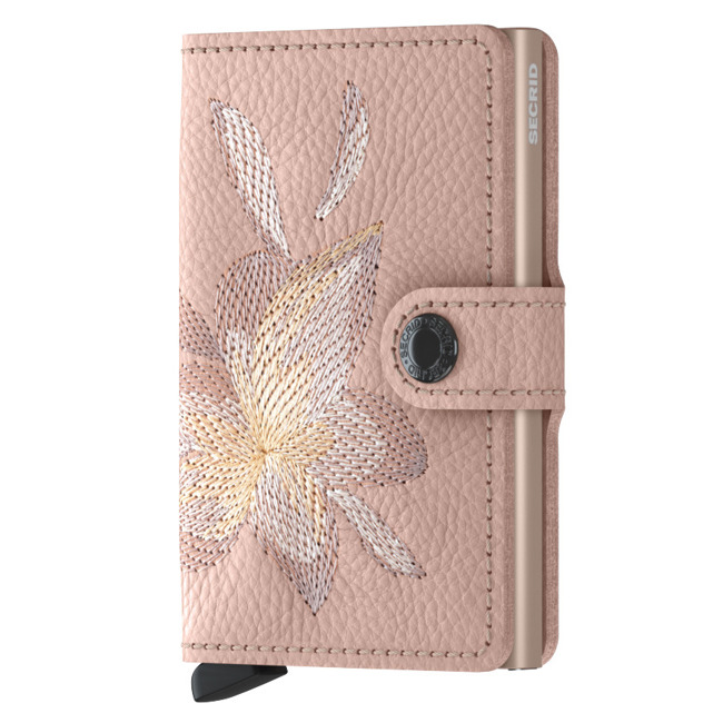 Portfel z etui RFID Miniwallet Secrid Stitch Linea -magnolia rose