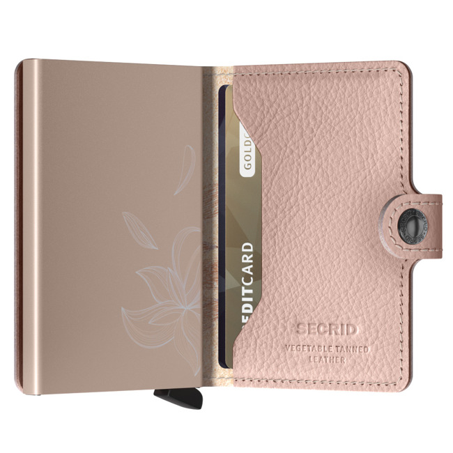 Portfel z etui RFID Miniwallet Secrid Stitch Linea -magnolia rose