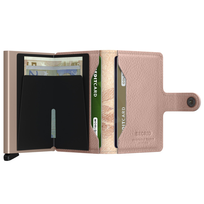 Portfel z etui RFID Miniwallet Secrid Stitch Linea -magnolia rose