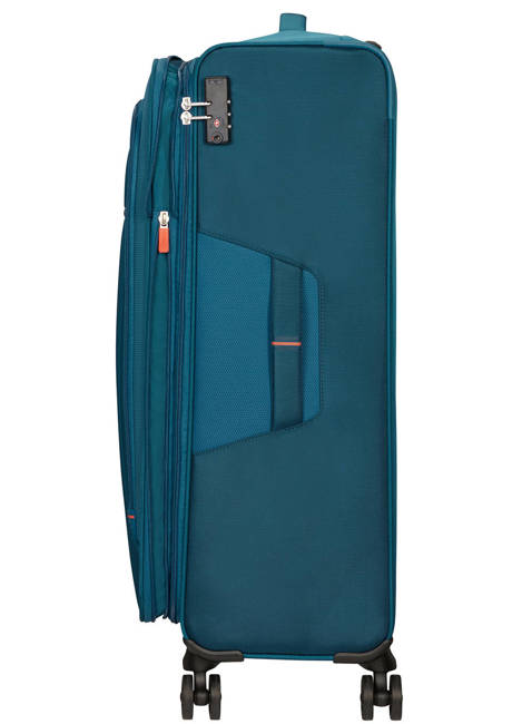 Poszerzana walizka duża American Tourister Crosstrack - navy/orange