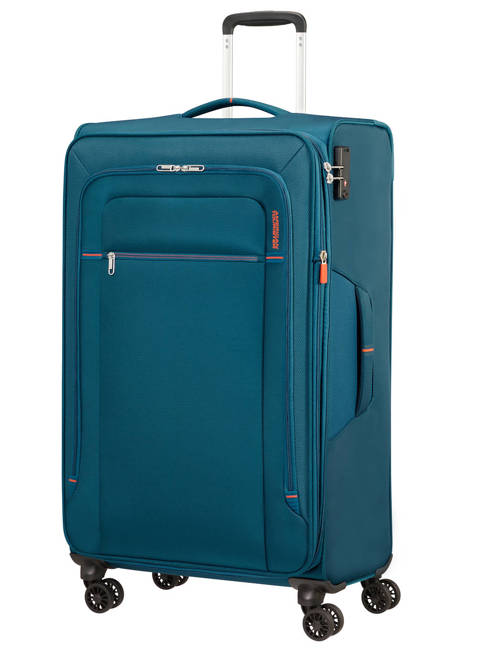 Poszerzana walizka duża American Tourister Crosstrack - navy/orange