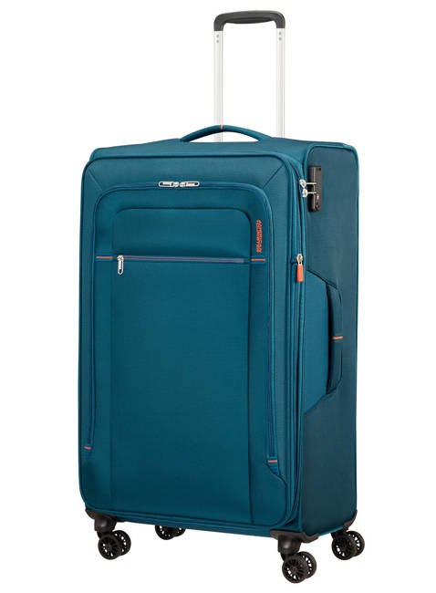 Poszerzana walizka duża American Tourister Crosstrack - navy/orange