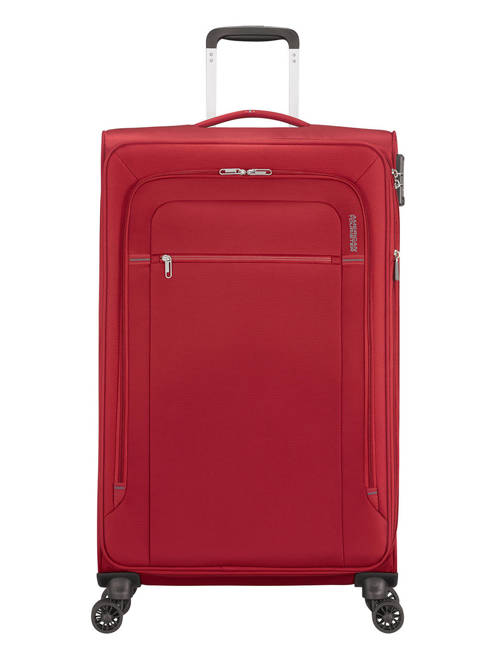Poszerzana walizka duża American Tourister Crosstrack - red/grey