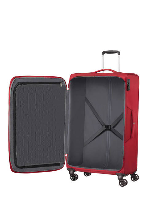 Poszerzana walizka duża American Tourister Crosstrack - red/grey