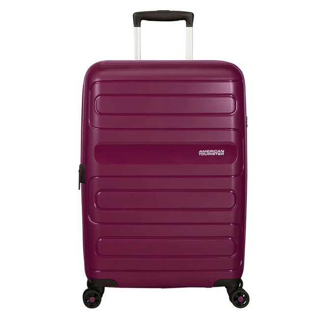 Poszerzana walizka średnia American Tourister Sunside - raspberry