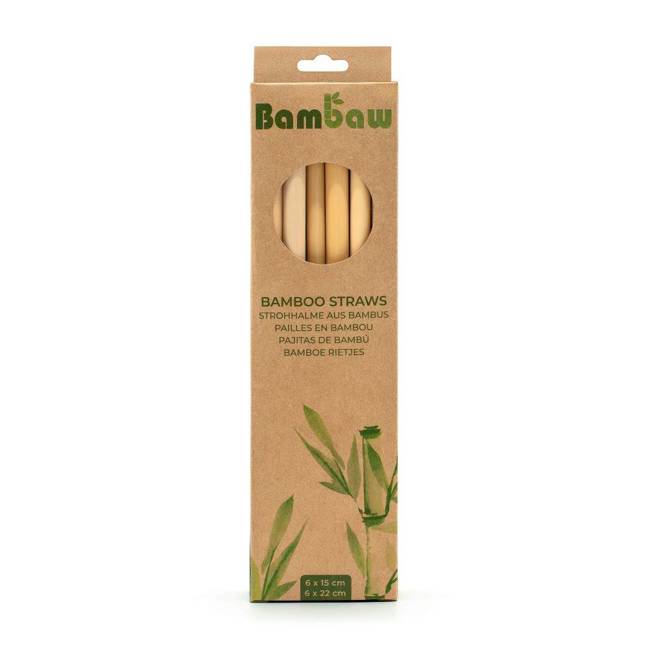 Pudełko / bambusowe słomki 6 X 22 cm  + 6 x 15 cm Bambaw - 12 sztuk