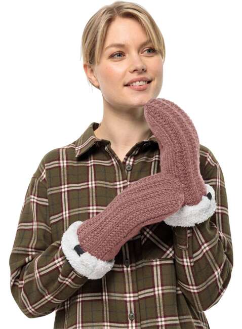 Rękawiczki damskie Jack Wolfskin Highloft Knit Mitten - afterglow