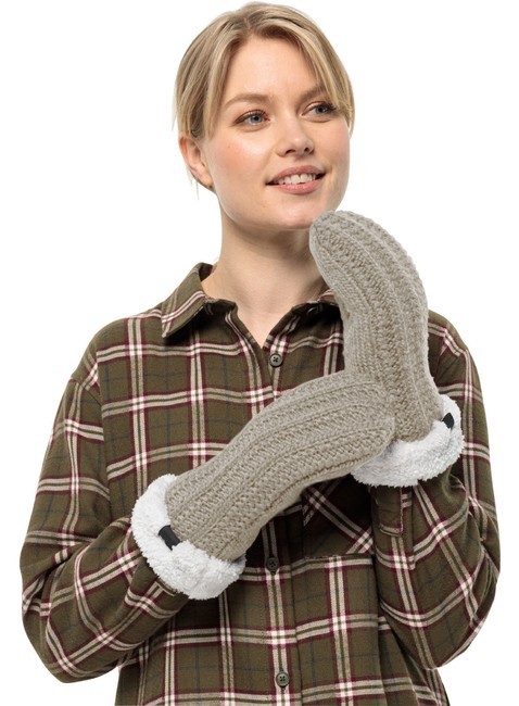 Rękawiczki damskie Jack Wolfskin Highloft Knit Mitten - anis