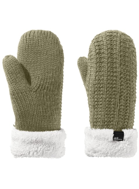 Rękawiczki damskie Jack Wolfskin Highloft Knit Mitten - anis