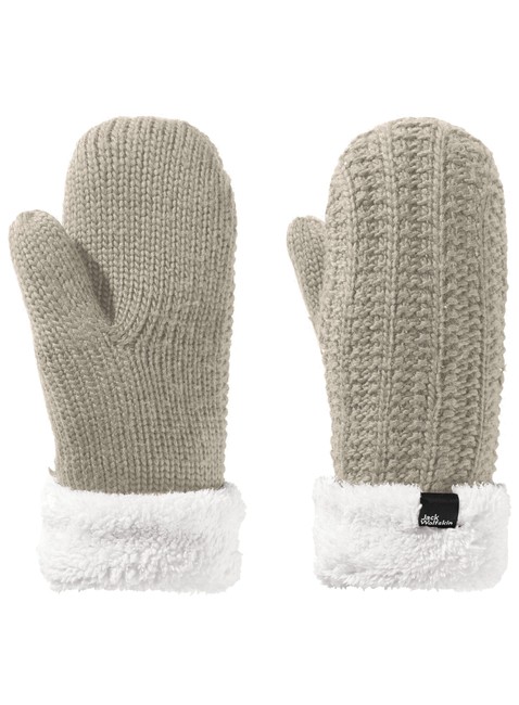 Rękawiczki damskie Jack Wolfskin Highloft Knit Mitten - dusty grey