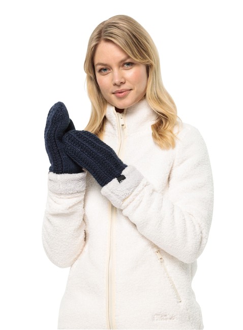 Rękawiczki damskie Jack Wolfskin Highloft Knit Mitten - night blue