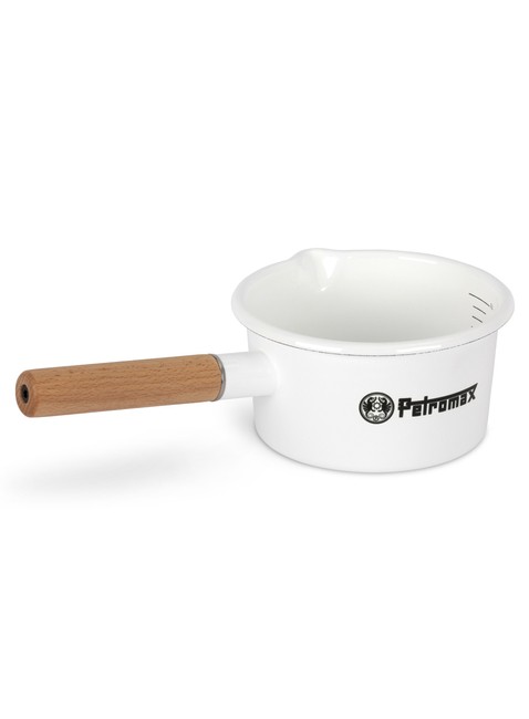 Rondelek turystyczny Petromax Enamel Saucepan 1 l - white