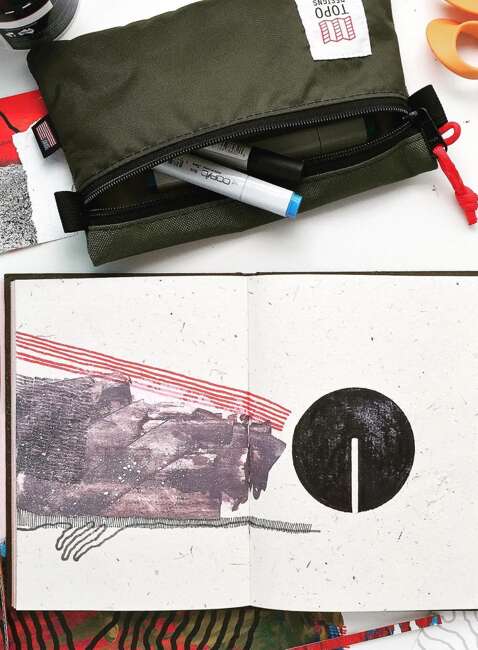 Saszetka Topo Designs Micro Accessory Bag - dark denim / burgundy