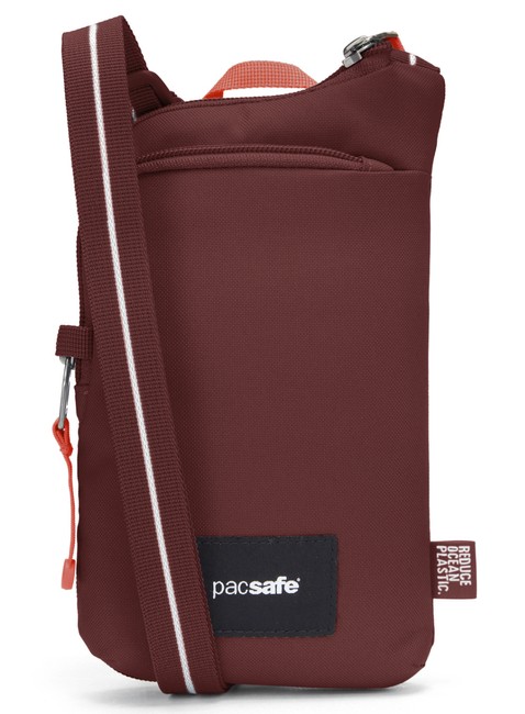 Saszetka antykradzieżowa na dokumenty Pacsafe Go Tech Crossbody - garnet red