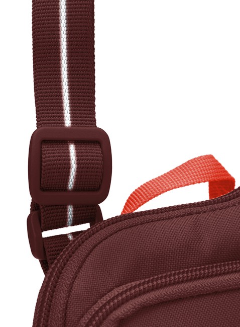 Saszetka antykradzieżowa na dokumenty Pacsafe Go Tech Crossbody - garnet red