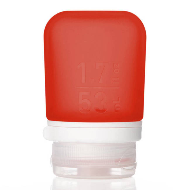 Silikonowa butelka podróżna na płyny Humangear GoToob+ S - red