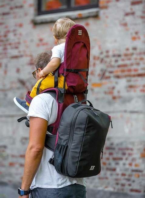 Składane nosidełko dziecięce MiniMeis G54 Shoulder Carrier - burgundy