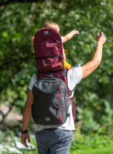 Składane nosidełko dziecięce MiniMeis G54 Shoulder Carrier - burgundy