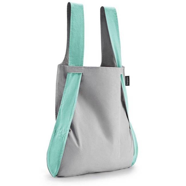 Składany plecak 2-w-1 na zakupy Notabag - mint / grey