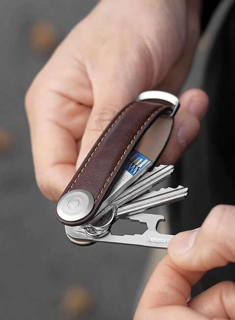 Skórzane etui organizer na klucze Orbitkey Leather - espresso / brown