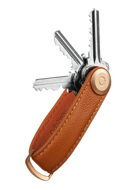 Skórzane etui organizer na klucze Orbitkey Pebbled Leather - amber