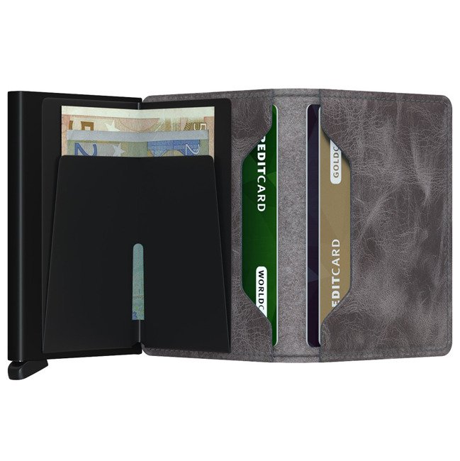 Slimwallet Secrid ochrona RFID Vintage - grey / black 