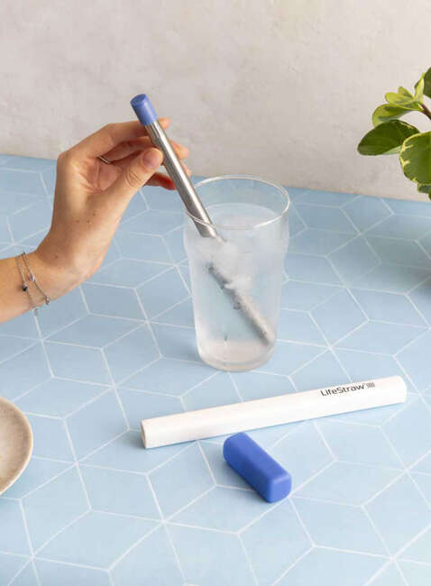 Słomka filtrująca do wody LifeStraw Stainless Steal Sip - midnight blue