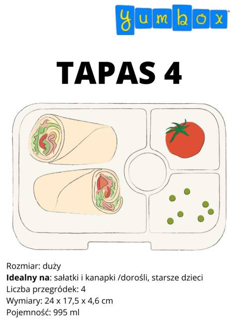 Śniadaniówka do szkoły XL Yumbox Tapas 4 sekcje - ibiza purple / groovy