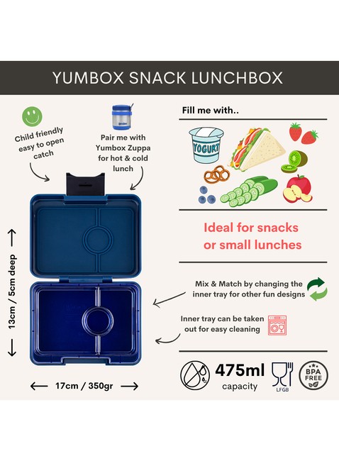 Śniadaniówka / lunchbox dziecięcy Yumbox Snack - Monte Carlo navy / navy clear tray