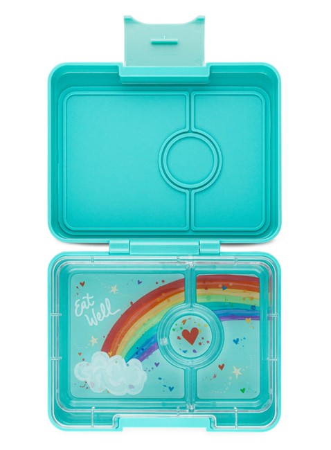 Śniadaniówka / lunchbox dziecięcy Yumbox Snack - misty aqua / rainbow tray