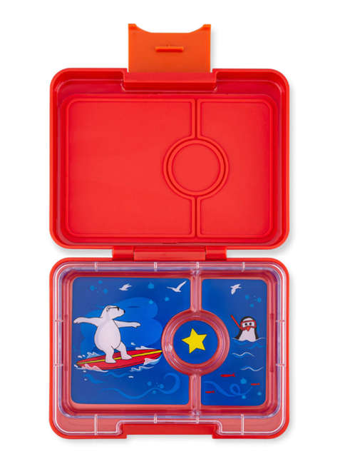Śniadaniówka / lunchbox dziecięcy Yumbox Snack - roar red / polar bear tray