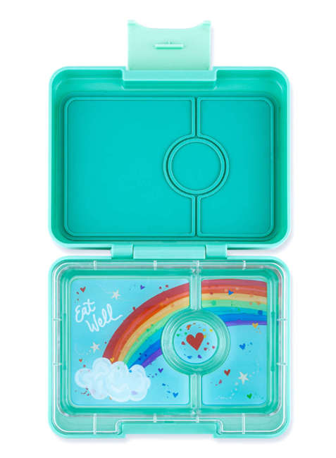 Śniadaniówka / lunchbox dziecięcy Yumbox Snack - tropical aqua / rainbow tray