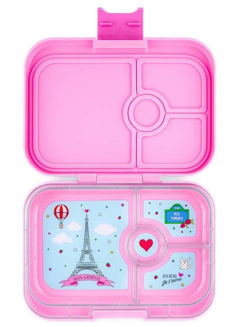 Średni prostokątny lunchbox Yumbox Panino - fifi pink / Paris je t'aime tray 