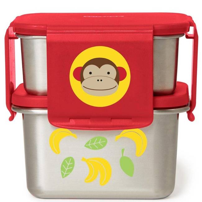 Stalowe pudełko na lunch / przekąski Skip Hop Zoo Lunch Kit - monkey