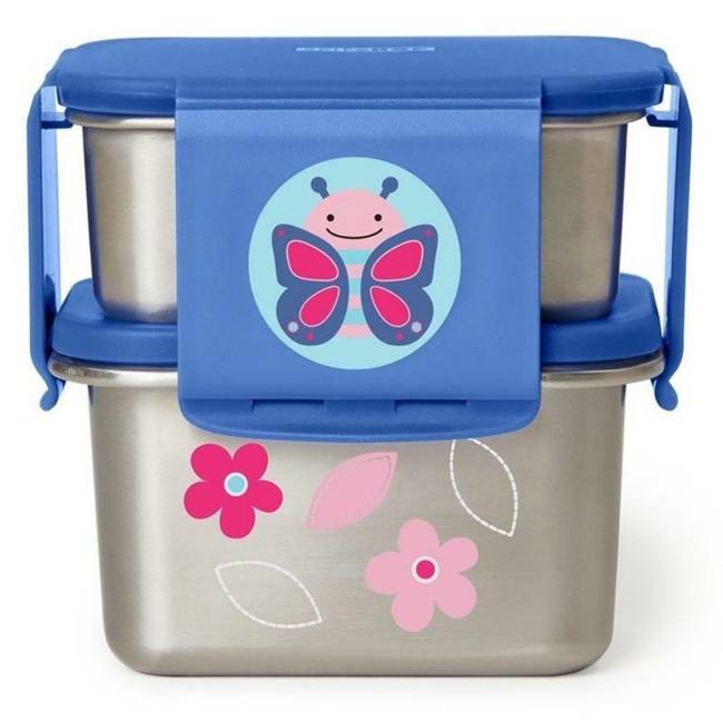 Stalowe pudełko na żywność Skip Hop Zoo Lunch Kit - butterfly