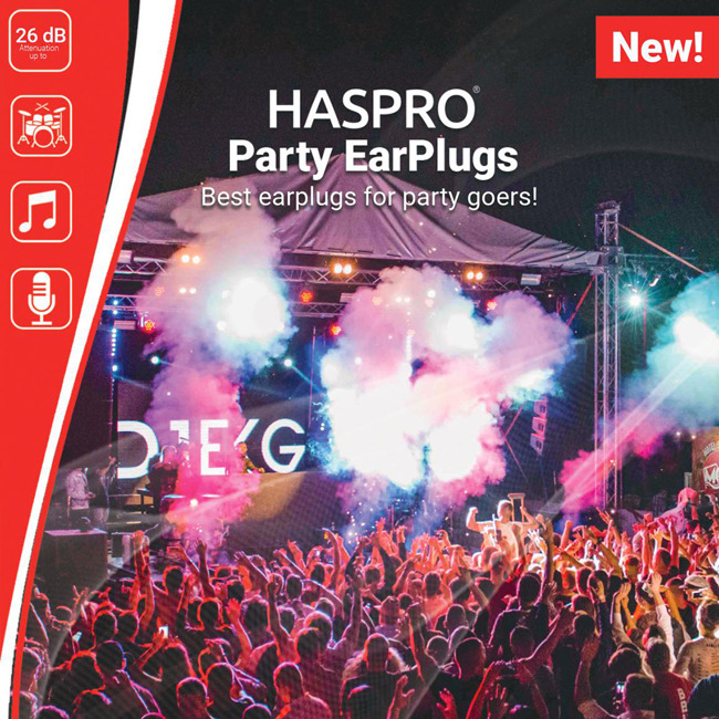 Stopery zatyczki do uszu na party, koncert Haspro Party EarPlugs