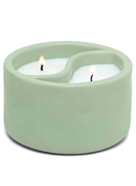 Świeca ceramiczna Paddywax Yin-Yang 311 g Green Tea + Aloe - sage green