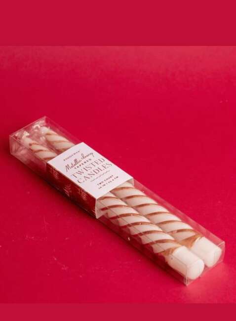 Świece zapachowe stożkowe Paddywax Cypress & Fir 2 sztuki - metallic ivory