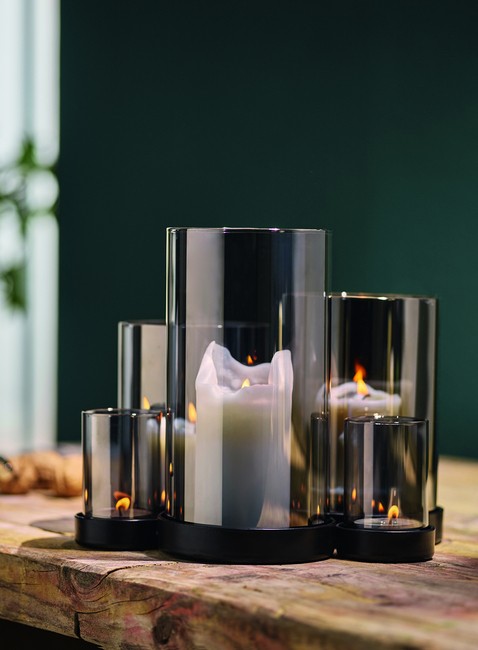 Świecznik Philippi Lichtermeer Candleholder- black / transparent