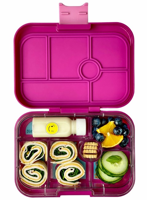 Szczelna średnia śniadaniówka Yumbox Original - malibu purple / mermaid tray